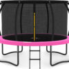 JUMPZYLLA Trampoline 8FT 10FT 12FT 14FT 15FT 16FT Trampoline with Enclosure – Recreational Trampolines with Ladder and AntiRust Coating, ASTM Approval Outdoor Trampoline for Kids