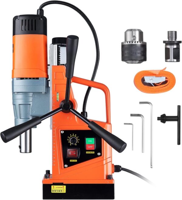 Mag Drill Press, 1550W 2′′ Boring Diameter, 2922lbf Power Magnetic Drill, 500 PRM, 10-Speed, Electric Drilling Machine for Metal Surface, Industrial and Home Improvement