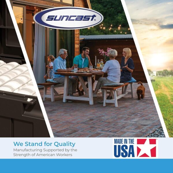9a7cd77a75e74a15a009ecb808c761b8 Suncast Vista 7×7 Storage Shed with Multi-Wall Resin Panels, 4 Skylights, IllumiVent System, and Pad-Lockable Doors, 84′′ D x 84′′ W x 98′′ H, Made in The USA