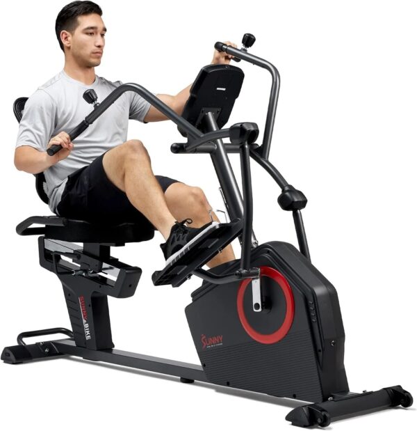 9ab41d4b837f469688ee4a252cec22ad Health & Fitness Smart Recumbent Elliptical Bike with Bluetooth, 16 Resistance Levels, and App – SF-RBE4886SMART