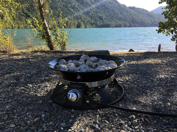 Portable Propane Fire Pit, 21-inch, 58,000 BTU with Fire Pit Cover & Carry Kit, Smokeless Gas Firebowl