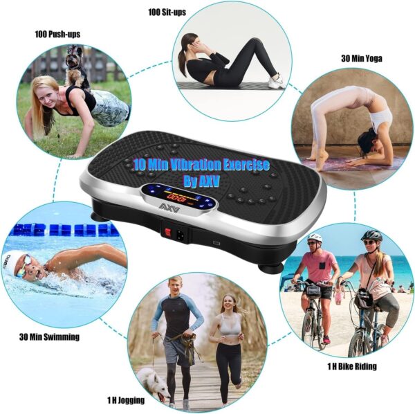 9b09a876e45b4b45ba30b213a40301f6 Vibration Plate Fitness Platform Exercise Machine Vibrating Lymphatic Drainage Shaking Full Body Shaker Workout Vibrate Stand Shake Board Sport Gym for Weight Loss Fat Burner for Women Men