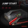 Jump Starter 2000Amp 20000mAh 12V Car Battery Booster Pack for Upto 8L Gas or 6L Diesel, 150 PSI Air Compressor with Damping Technology,Portable Power Bank with Handle Bar and Emergency Light