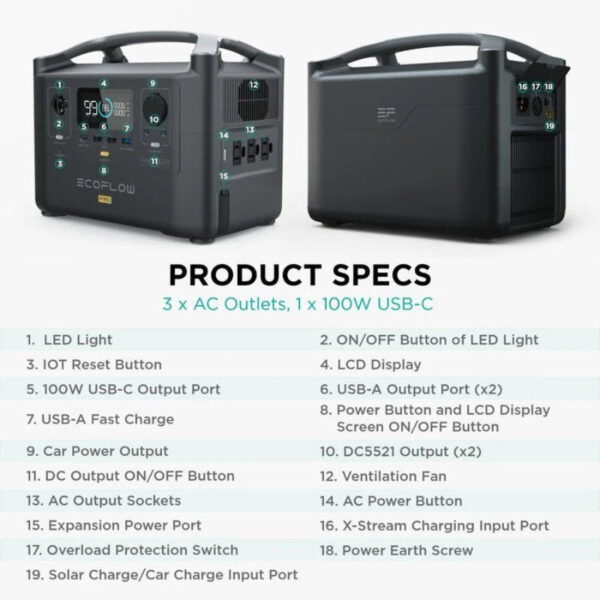 Portable Power Station 600W 720Wh EFRIVER600PRO-AM