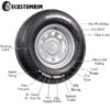 2-Pack Dually Dual Silver Grey Trailer Wheel Rim 16 Inch 16X6 8 Lug On 6.5 Inch
