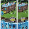 Bestway Power Steel 18′ x 9 ‘x 48’ above ground swimming pool Set with metal frame home swimming pool sand filter pump, skimmer and vacuum