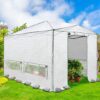EAGLE PEAK 6×4 Portable Walk-in Greenhouse, Pop-up Indoor Outdoor Garden Green House, Zippered Door and Windows, PE Cover, White