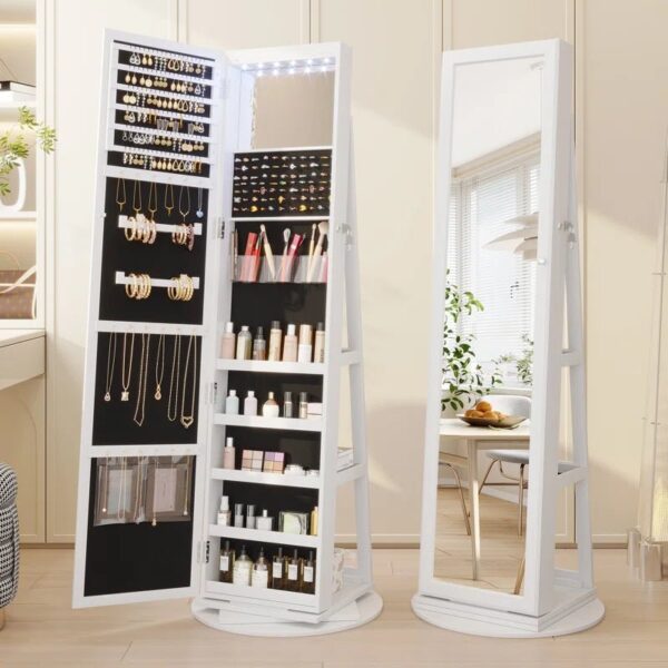 21.6” Wide Jewelry Armoire with Mirror