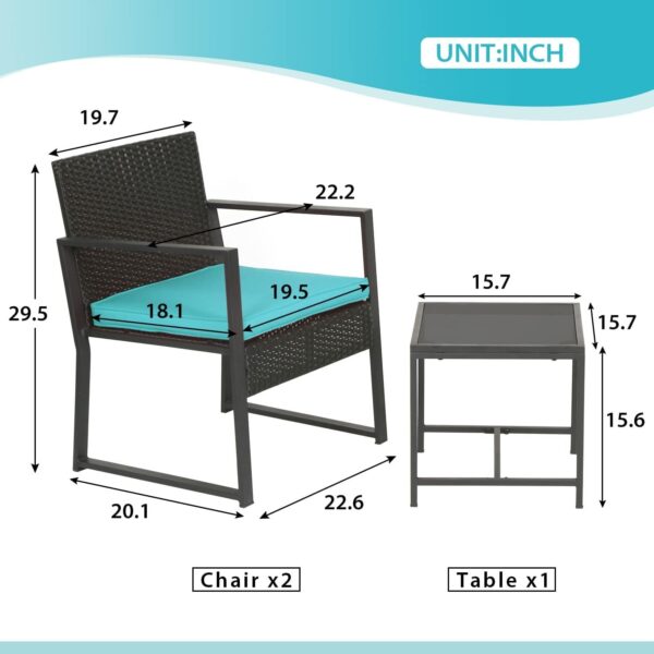 Patio Furniture Set 4 Pieces Outdoor Rattan Chair Wicker Sofa Garden Conversation Bistro Sets for Yard (Brown)