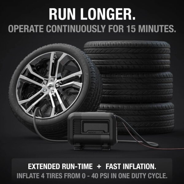 9cfd5439c30b4ea9a1165bbfd341652f UltraFast 15A Tire Inflator, 12V Portable Air Compressor Pump, Rated at 80 PSI, Inflates Tires from 0-40 PSI in 2.9 Minutes with a Digital Gauge, Smart Pressure and Auto-Shutoff