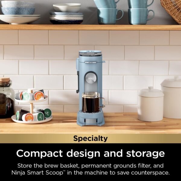 9d0000dfe1e849e6be7bc0609dc5cf2f Ninja Pod & Grounds Specialty XL Single-Serve Coffee Maker, K-Cup Pod Compatible, Brews Grounds, Compact Design, Built-In Milk Frother, 68-oz. Reservoir, 6-oz. Cup to 24-oz. Mug Sizes, Stone, PB055AST