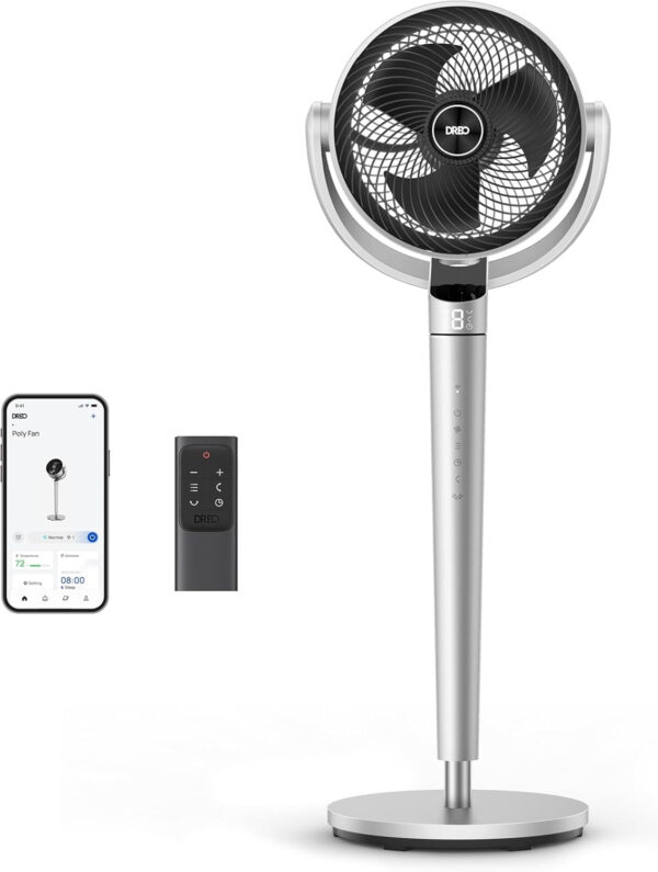 9d8296b563204e7396f0a06fcbeae0d0 Dreo oscillating fan for bedroom,150°+120° Omni-Directional Quiet Floor Fans with Smart Control, 110ft Pedestal Fan with DC Motor, 9 Speeds, 6 Modes, 43” Inches, 12H Timer, Wi-Fi/Voice/Alexa