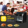 12QT Air Fryer Oven Combo, 8-in-1, 1700W, LED Display, Black, Includes Accessories