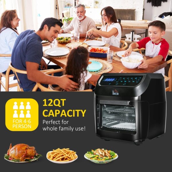 9e088835845a410594afec2b3e9ec202 12QT Air Fryer Oven Combo, 8-in-1, 1700W, LED Display, Black, Includes Accessories