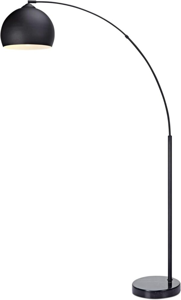 9e095f0bb5dd493494788f5b4361651e Arc Floor Lamp with Chrome Bell Shade and Faux White Marble Base for Living Room, Home Office, Dining Room, Bedroom