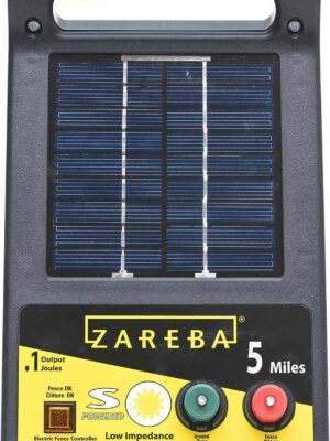 Zareba ESP5M-Z Solar Powered Low Impedance Electric Fence Charger – 5 Mile Solar Powered Electric Fence Energizer