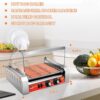 1670W Commercial Hot Dog Rollers,11 Rollers 30 Hotdog Roller Grill,Stainless Steel Hot Dog Machine With Dust Cover,Hot Dog Roller Machine With Dual Temp Control And Led Light/Detachable Drip Tray