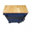 Heavy-Duty 52 in. 9-Drawer Mobile Workbench with Adjustable-Height Solid Wood Top in Matte Blue