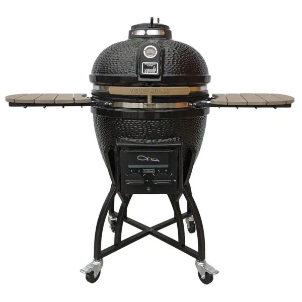 9ef438257dc24d9aa63f561019416129 Grills 22 in. Kamado Pro Ceramic Charcoal Grill with Grill Cover