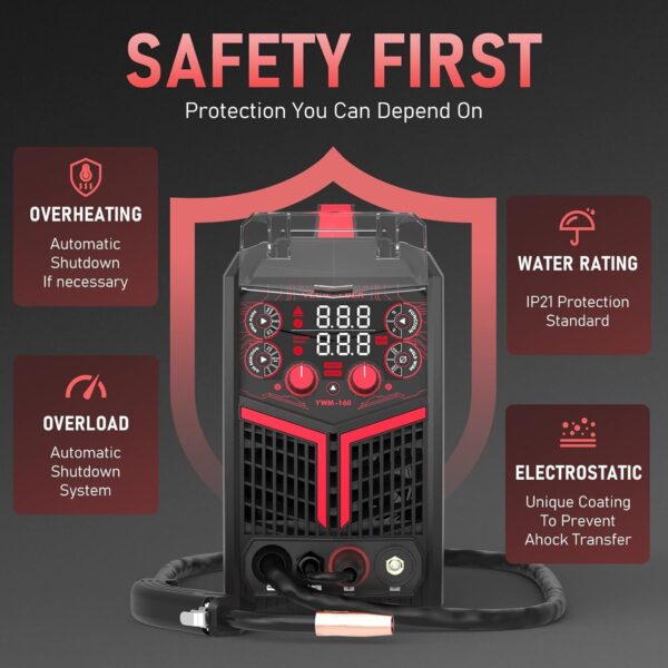 9f0fca5dec074019949611f2443cadd0 135Amp MIG Welder,110V Flux Core Welder Flux MIG/Lift TIG/Stick 3-in-1 Large LED Digital Display Welding Machine IGBT Inverter Welder FLUX-135PRO