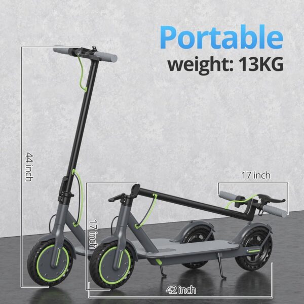 Electric Scooter – 8.5′′ Solid Tires, 350W Motor, Up to 19 MPH and 21-23 Miles Long-Range Portable Foldable Commuting Scooter for Adults with Double Braking System and App