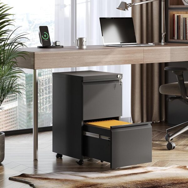9f2ffd8fda354dd68e40ef4076804062 DEVAISE 3 Drawer Mobile File Cabinet Under Desk Office, Fully Assembled Except Casters, Letter/Legal Size, Black