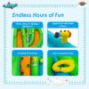 Inflatable Water Park Bounce House w/Climbing Wall Two Slides and Splash Pool