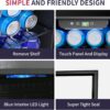 Beverage Refrigerator Cooler – 126 Can Mini Fridge with Glass Door for Soda Beer or Wine, Beverage Cooler for Home, Office, Bar with Adjustable Removable Shelves, Silver