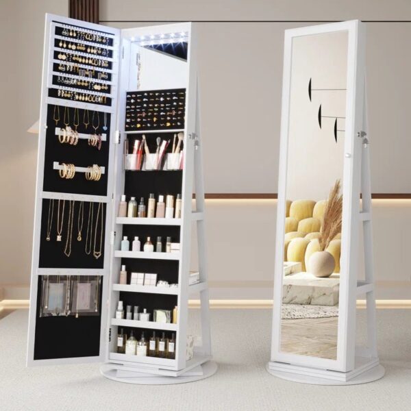 21.6” Wide Jewelry Armoire with Mirror