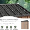 Aoxun 6.2×4 FT Shed Outdoor Storage Shed Metal Garden Shed with Lockable Doors & Slooping Roof Tool Shed Bike Shed for Backyard, Patio, Poolside (Brown)