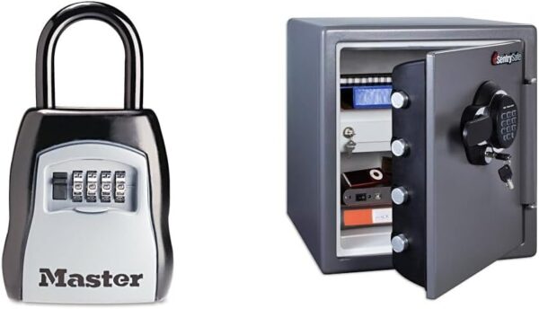 a055da537bf14fd8aac2b06619efcd9e Key Lock Box, Outdoor Lock Box Bundle with SentrySafe Fireproof and Waterproof Safe, 1.23 Cubic Feet