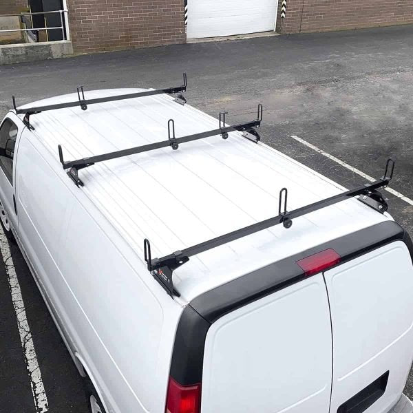 a05a9bb2d2814853bc709ca0ec426e12 Vantech GFY Heavy Duty 3 Bar Ladder Roof Rack Fits: Chevy Express All Year Trims (Black)