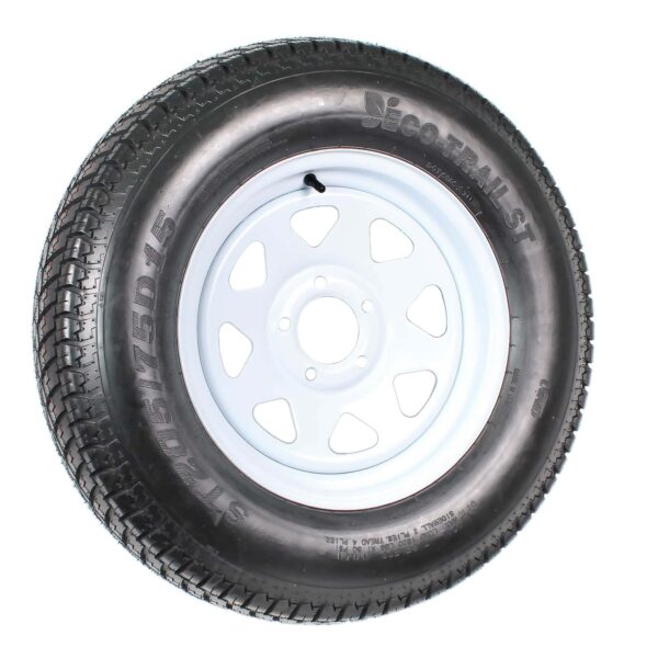 a05f962d4ee44a639587060b17f7366a 2-Pack Trailer Tire On Rim ST205/75D15 205/75 D 15 in. LRC 5 Hole White Spoke