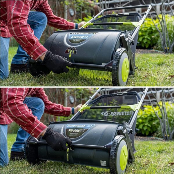a069f301abdd42469c79dda577f80570 21-Inch Width Leaf & Grass Push Lawn Sweeper, Black