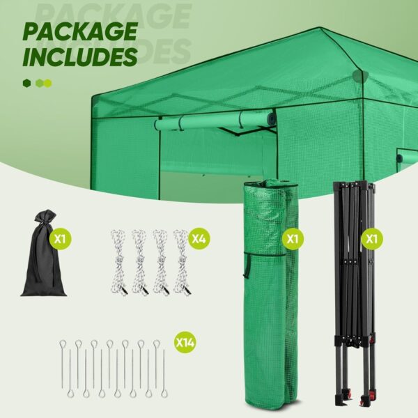 a0a5439a171847c890e0d686c381cd4c EAGLE PEAK 6×4 Portable Walk-in Greenhouse, Pop-up Indoor Outdoor Garden Green House, Zippered Door and Windows, PE Cover, White