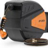 Ayleid Retractable Garden Hose Reel,1/2 in x 100 ft Wall Mounted Hose Reel, with 9- Function Sprayer Nozzle, Any Length Lock/Slow Return System/Wall Mounted/180°Swivel Bracket (Grey)
