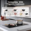 Induction Cooktop 2 Burners, 12 Inch Bulit-in & Countertop Induction Stove with Plug 110V-120V, 9 Power Levels Electric Stove 1800W, Child Lock, Timer, Touch Control for Fast Cooking