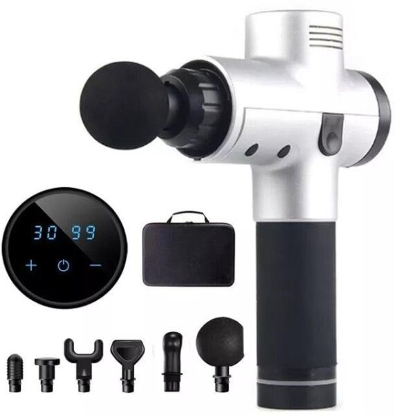 Deep Tissue Massage Gun – 30 Speed 6 Heads Super Quiet Brushless Motor LCD Touch Display Percussion Massager