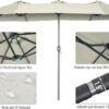 15ft Patio Umbrella with Solar Lights, Large Double Umbrella Outdoor, Rectangle 180”x106” Umbrellas with 156 PCS LED Lights and Crank Handle for Backyard Deck Pool Shade in Black(1.9′′ Pole)