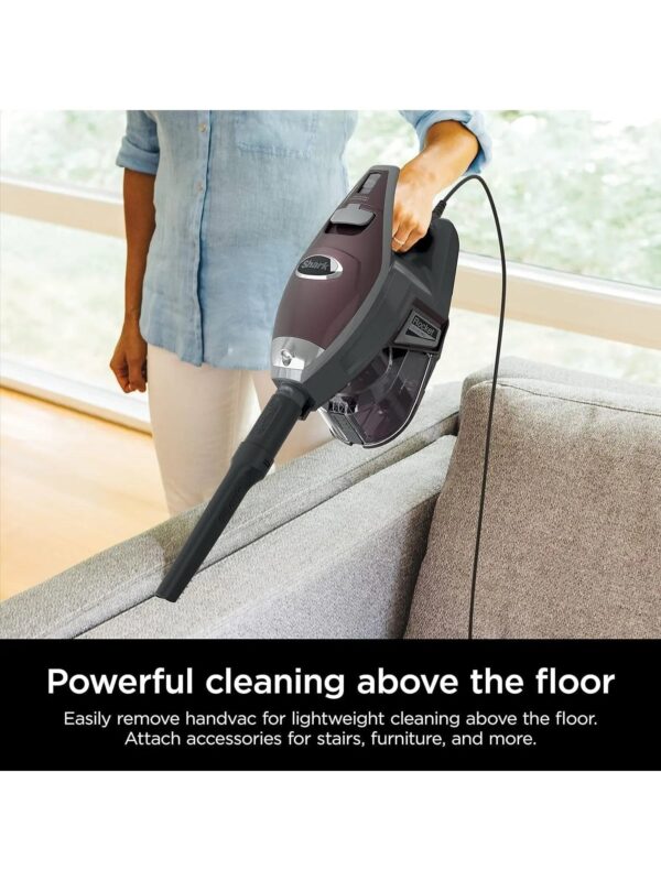 HV322 Rocket Deluxe Pro Corded Stick Vacuum with LED Headlights, XL Dust Cup, Lightweight, Perfect for Pet Hair Pickup, Converts to a Hand Vacuum, with Pet Attachments, Bordeaux/Silver