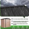 Aoxun 6.2×4 FT Shed Outdoor Storage Shed Metal Garden Shed with Lockable Doors & Slooping Roof Tool Shed Bike Shed for Backyard, Patio, Poolside (Brown)