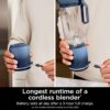 Ninja Blast Max, Portable Blender + Twist & Go, Personal Blender, Ninja Blender, Smoothie, Blend, Ice Crush, 3 Programs, Cordless, 22oz removable Vessel, Dishwasher Safe, Leakproof, Sea Glass, BC251MT