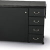 Sewing Cabinet for Sturdy Sewing, Cutting, Quilting, and Crafting with Storage and Airlift, Black Finish