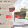 Patio Furniture Set 4 Pieces Outdoor Rattan Chair Wicker Sofa Garden Conversation Bistro Sets for Yard (Brown)