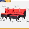 Patio Furniture Set 4 Pieces Outdoor Rattan Chair Wicker Sofa Garden Conversation Bistro Sets for Yard (Brown)