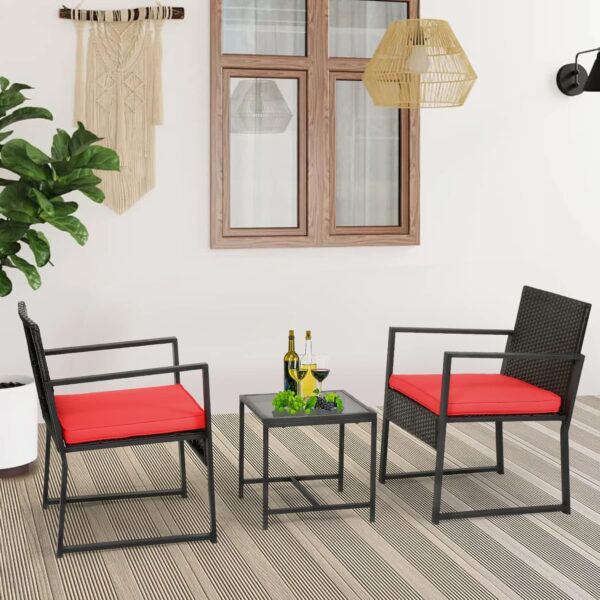 Patio Furniture Set 4 Pieces Outdoor Rattan Chair Wicker Sofa Garden Conversation Bistro Sets for Yard (Brown)