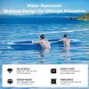 Round Inflatable Floating Dock, Sunchill Float Ring, Hammock Tanning Pool with 4in Woven Fabric, Manual Pump for 1-2 Min Quick Inflate/Deflate, Fits 2-8, Ideal for Lakes, Pools, Oceans