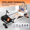 Magnetic Rowing Machine, 8-Level Resistance, Foldable, Ergonomic Design, Supports 350 lbs, Home Exercise Equipment