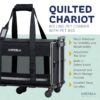 Quilted Chariot PRO Pet Carrier With Removable Wheels and Double Telescopic Handle
