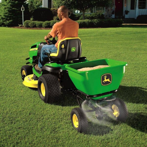 a3e23088dd2b4c10926c68de2ffcfb70 175 lb Tow-Behind Broadcast Spreader, Rustproof Poly Hopper, Universal Fit